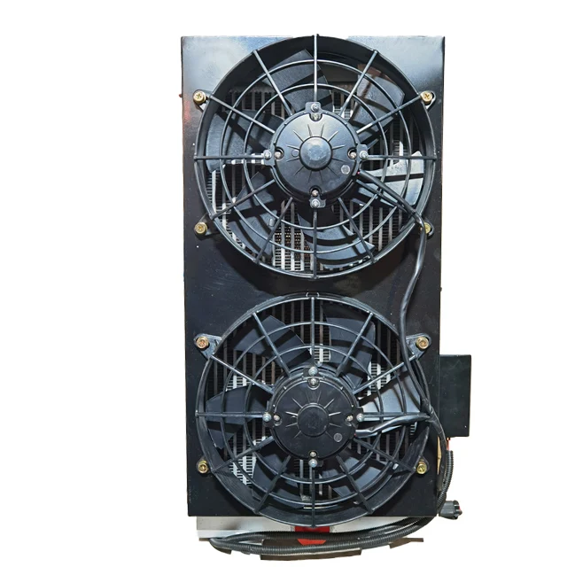 Double fan hydraulic oil cooler for crane excavator loader  drilling rig  pump truck concrete mixer heat exchanger