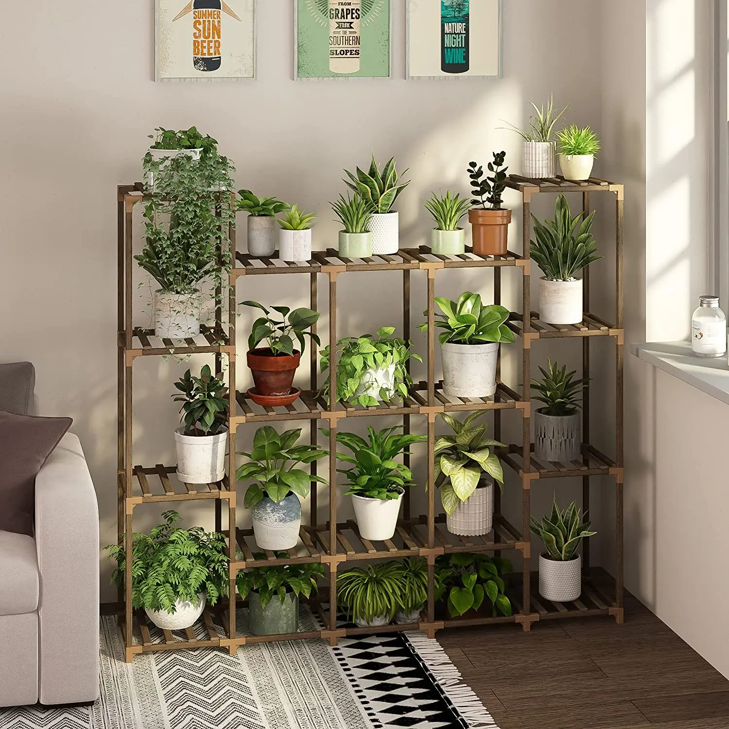 extra large Plant Stand Indoor or outdoor wood Plant Rack  Shelf for Multiple Plants