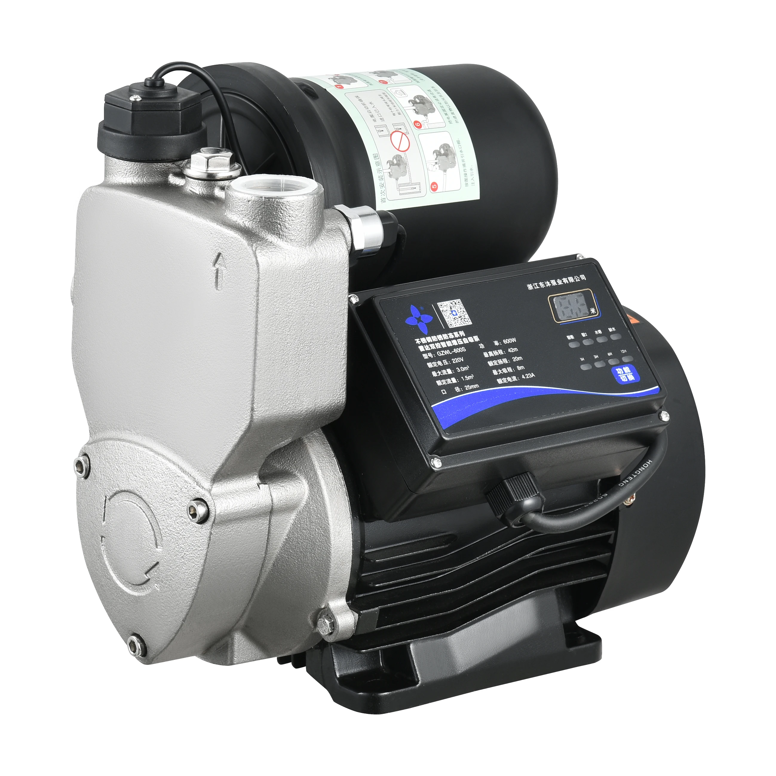 Stainless steel 304 intelligent household booster pump, tap water heater, fully automatic solar Booster self priming pump