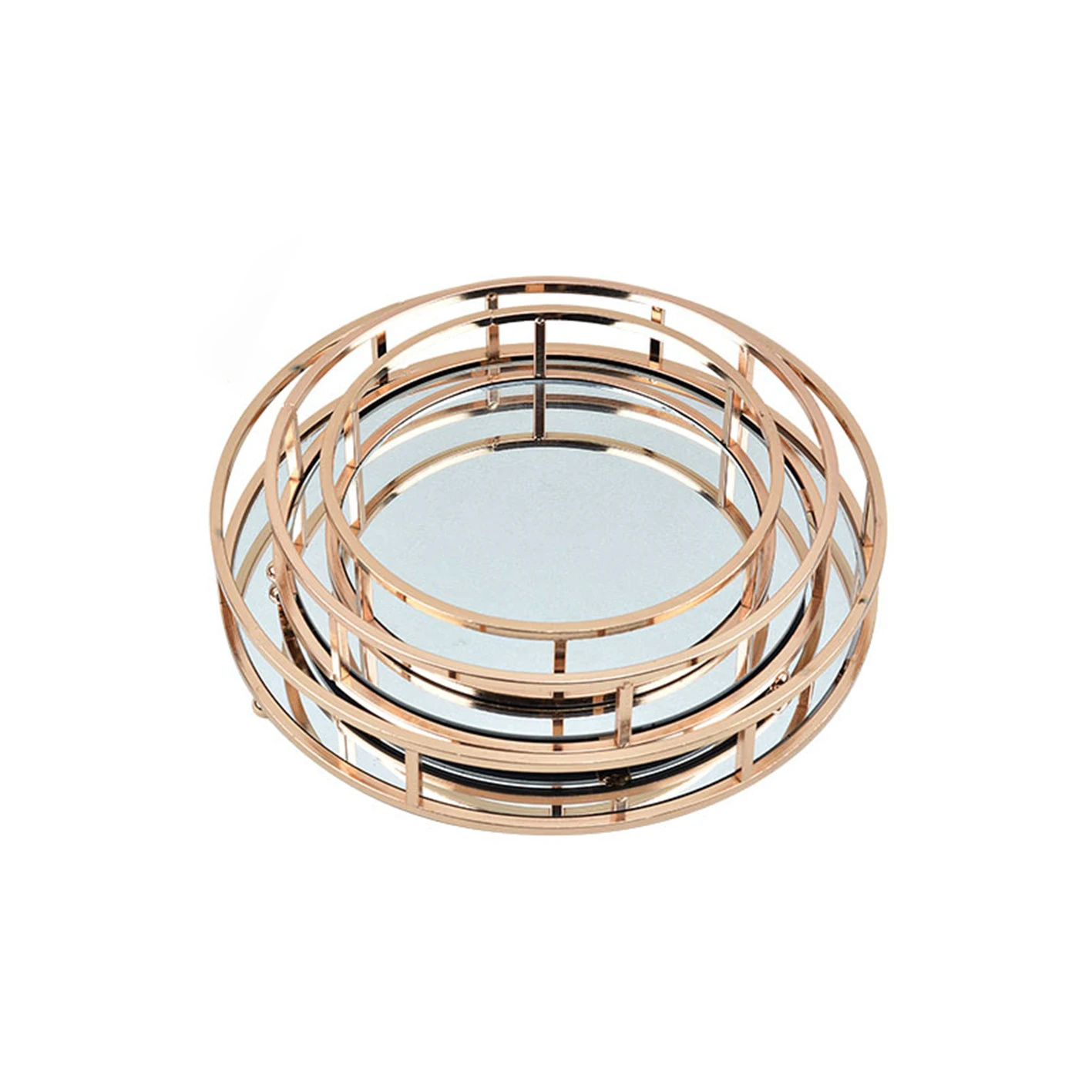 Home Decoration Storage Trays Silver Restaurant Tea Coffee Fancy Serving Dishes for Eid Mubarak