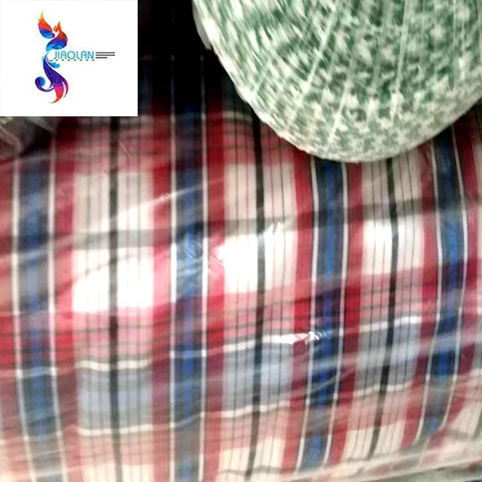 Mix Yarn Dyed Shirting Stock Lot Recycled Fabric New Style Polyester and Cotton Woven Plain  STANDARD 100 In-stock Items