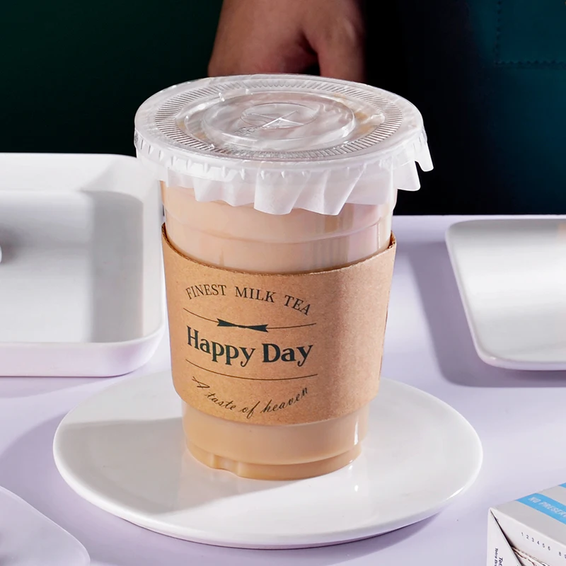 Custom LOGO boba tea cups 7 9 10 12 14 16 18 20 24 oz disposable pet plastic lemonade iced coffee cup bubble tea cups with lid