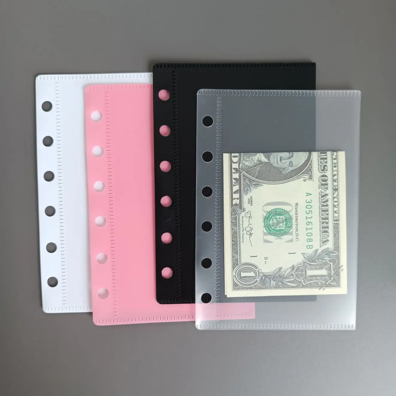 Оптовая продажа на заказ водонепроницаемый PP 6 отверстие Zipperless Binder красочные конверты для денег конверт системы бумажник A7