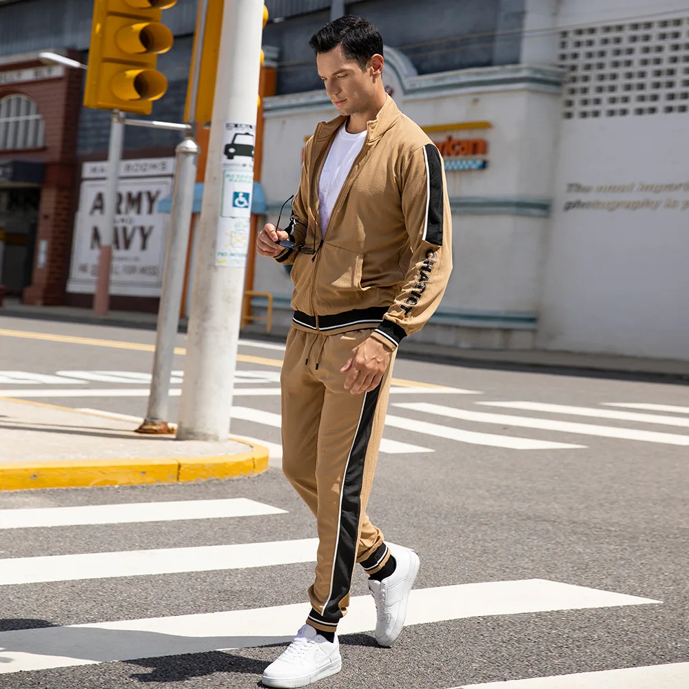 Custom Brand Logo Training Sportswear Comfortable All-match Autumn Zipper Cardigan Men Suit