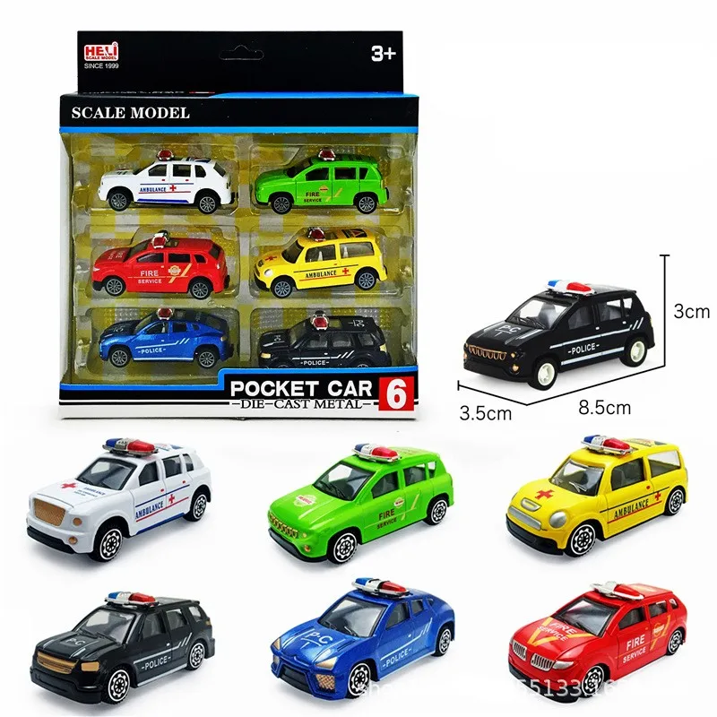 Пожарная машина gashapon цветная с одним окошком 6 комплектов Инженерная техника Игрушечная модель автомобиля