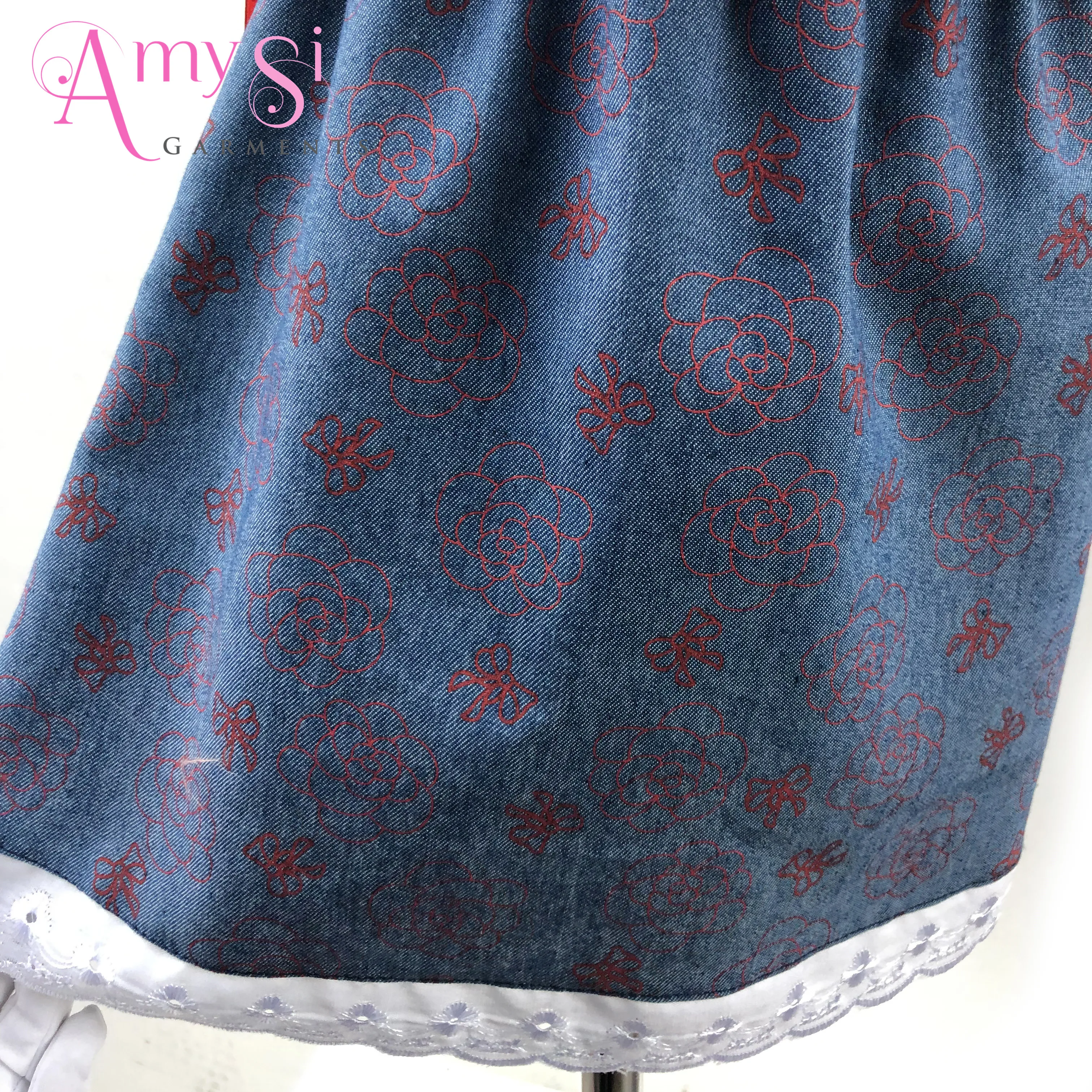 MQL004 Free Shipping wholesale yiwu market kids garments baby girls summer denim dress for 1 - 2 years old