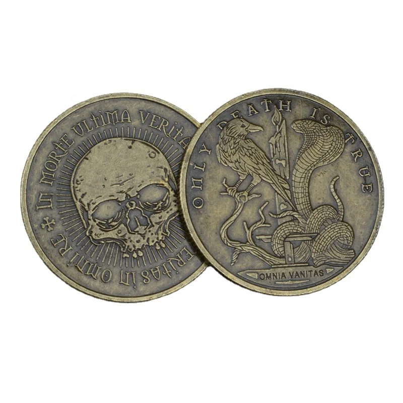 Latin Daily Stoic Gift Remember Death  Coin Silver Medallion Hobo Nickel Metal Coins