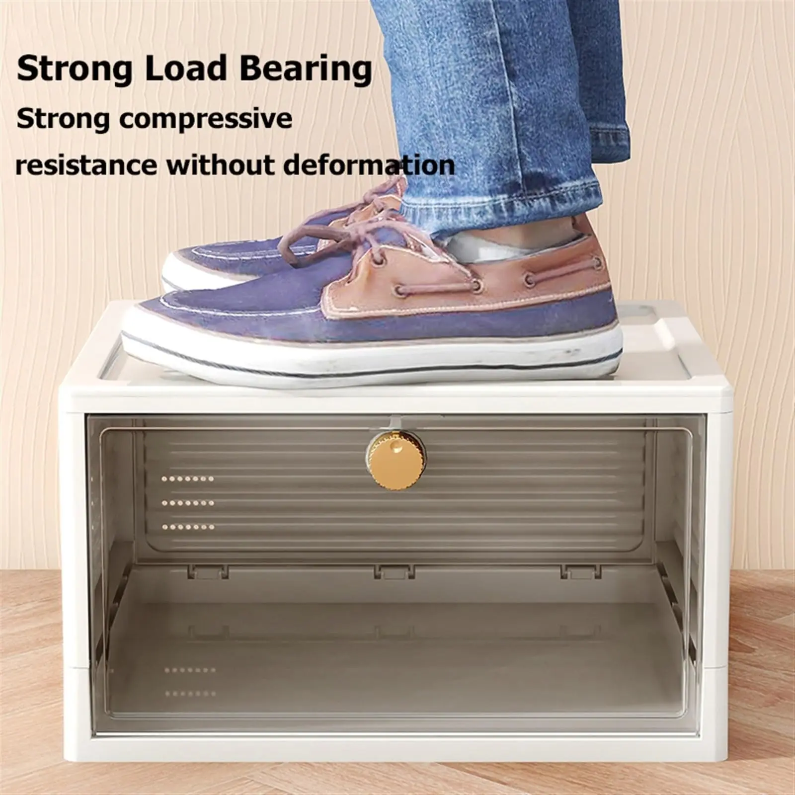 New Factory Price Wholesale Stacking Foldable Shoe Storage Box Clear Plastic Display Folding Sneaker Storage Box