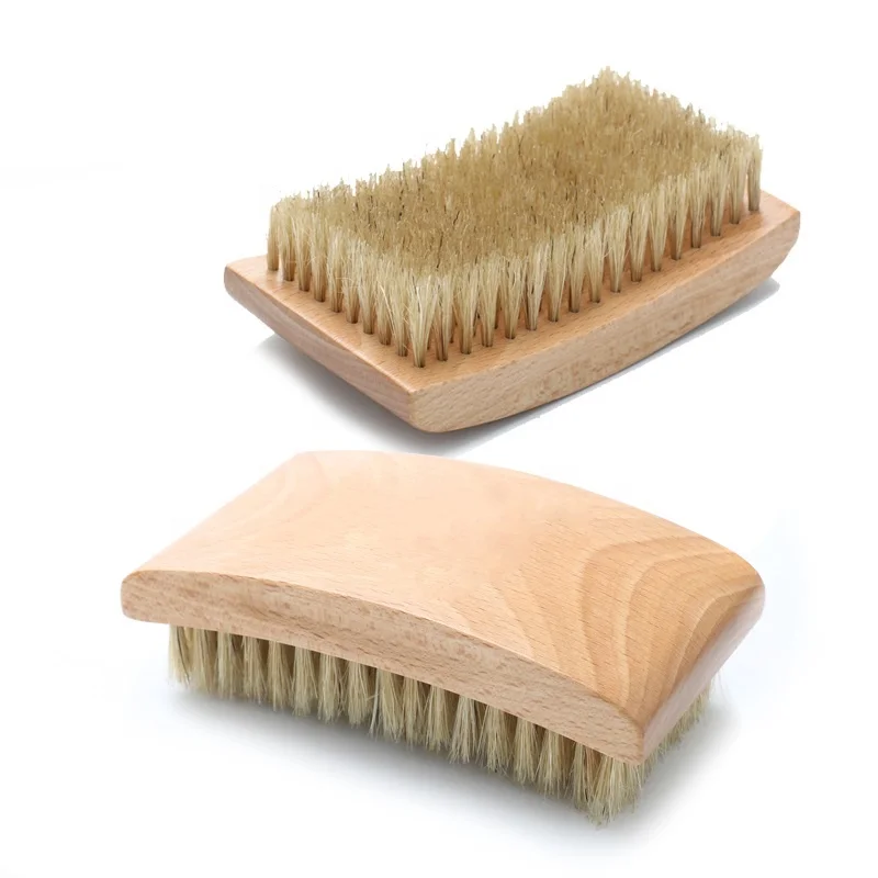 High quality 360 curve wave 100% beard baor bristle hair brush custom logo beard brush