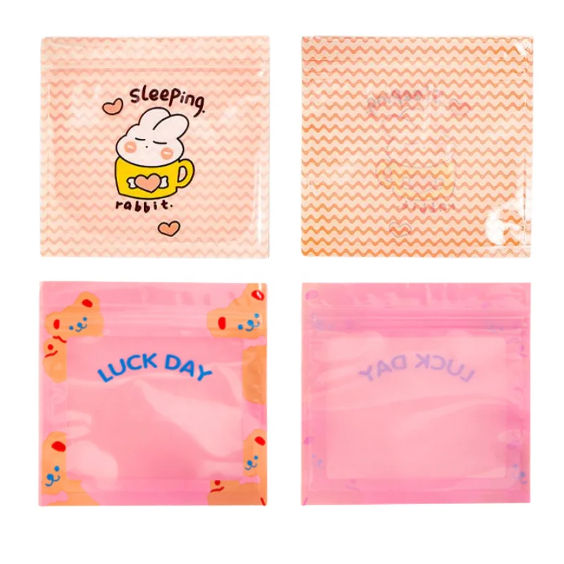 Small Mini Resealable Cartoon Plastic Zipper Mylar Bags for Snack Cookie Food Gift custom mini packaging bags