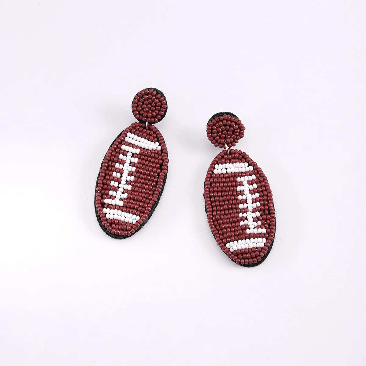 Custom Game Day Seed Beads Rugby Team Party American Football Drop Earrings Jewelry for women