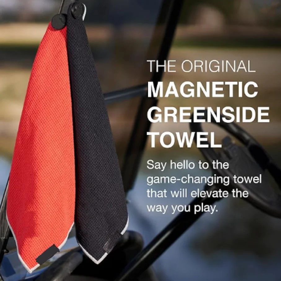 Wholesale Golf Magnetic Towel Premium Ultra-Absorbent Microfiber Waffle Golf Towel with Magnet for Golf
