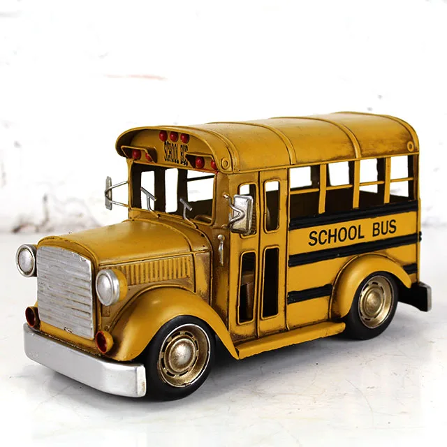 Vintage Yellow School Bus Decoration