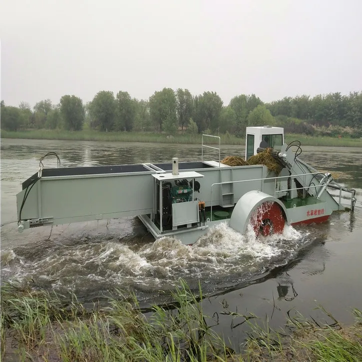 Underwater Boat Harvesting Machine Aquatic Weed Harvester Ship/ Weed Cutting Ship Trash Skimmer factory