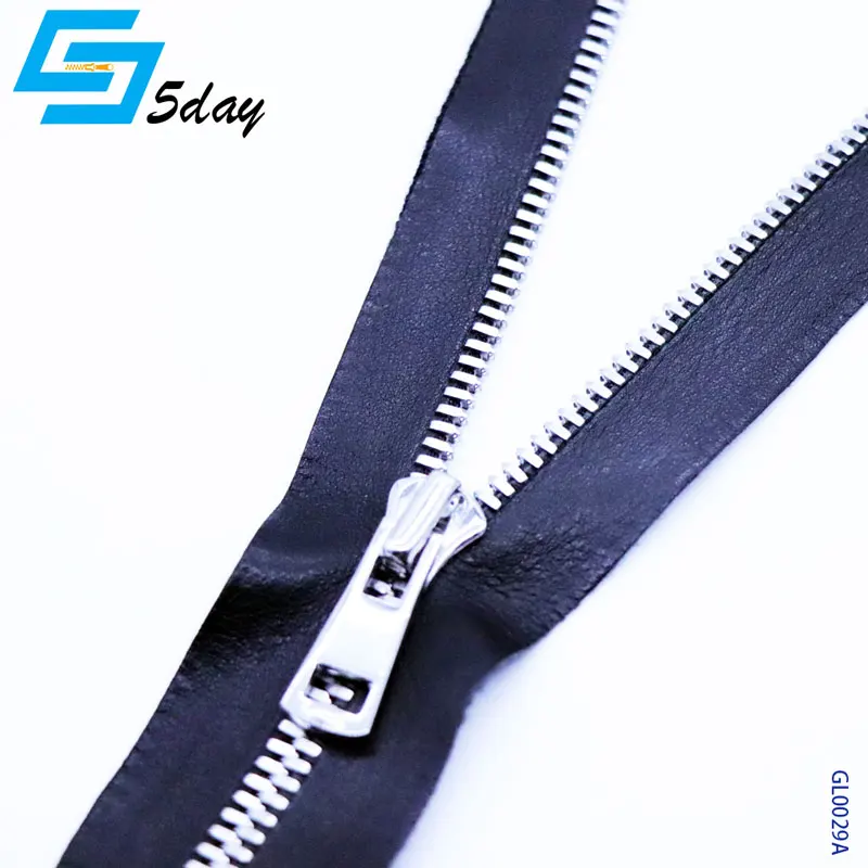 
5# 8# High Quality Cusomized Zipper Pull Genuine Leather Tape Metal Zipper for Handbags 