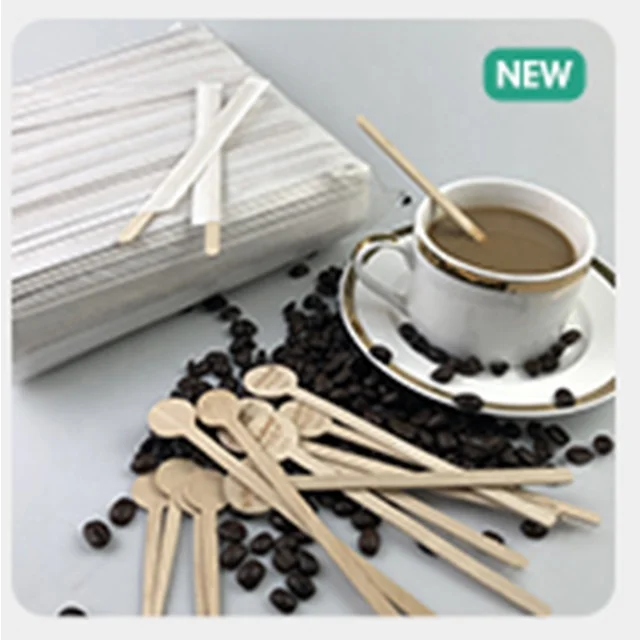 Disposable wooden coffee stirrers