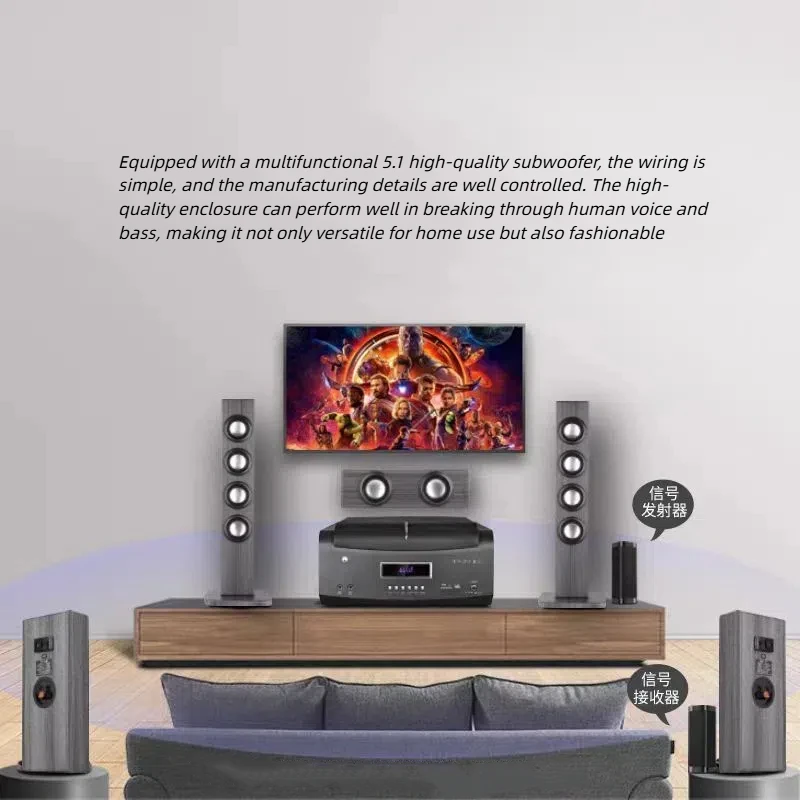 High quality 5.1 surrounded sound home theater system wooden karaoke home theatre system