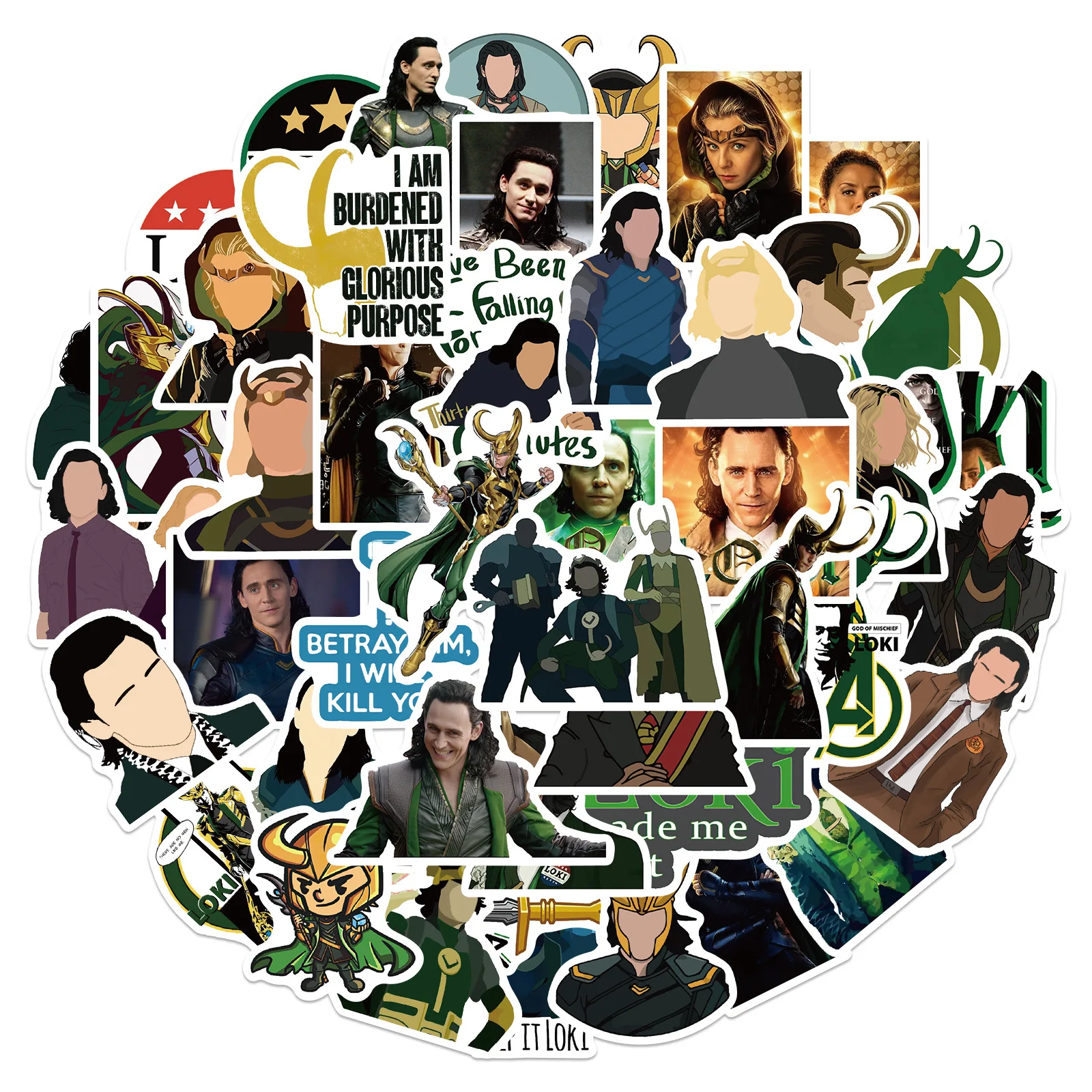 50Pcs American TV Show Loki Graffiti Stickers For Notebook Bottle Phone Custom Tom Hiddleston Label