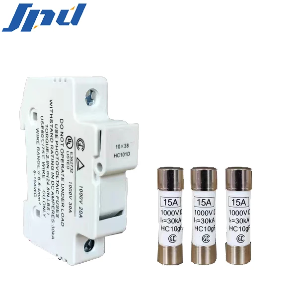 10*38 DC Solar Energy PV Solar Fuse Base and 1000V Fuse 1-30A