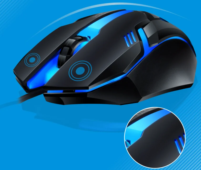 Проводной светящаяся клавиатура и мышь комплект USB Радужная подвеска с подсветкой клавиатуры и мыши