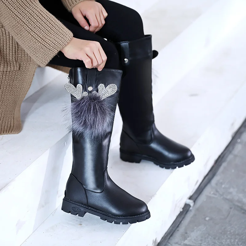 Fashion Trend Plush Warm Winter Casual Children Snow High Boots for Girls