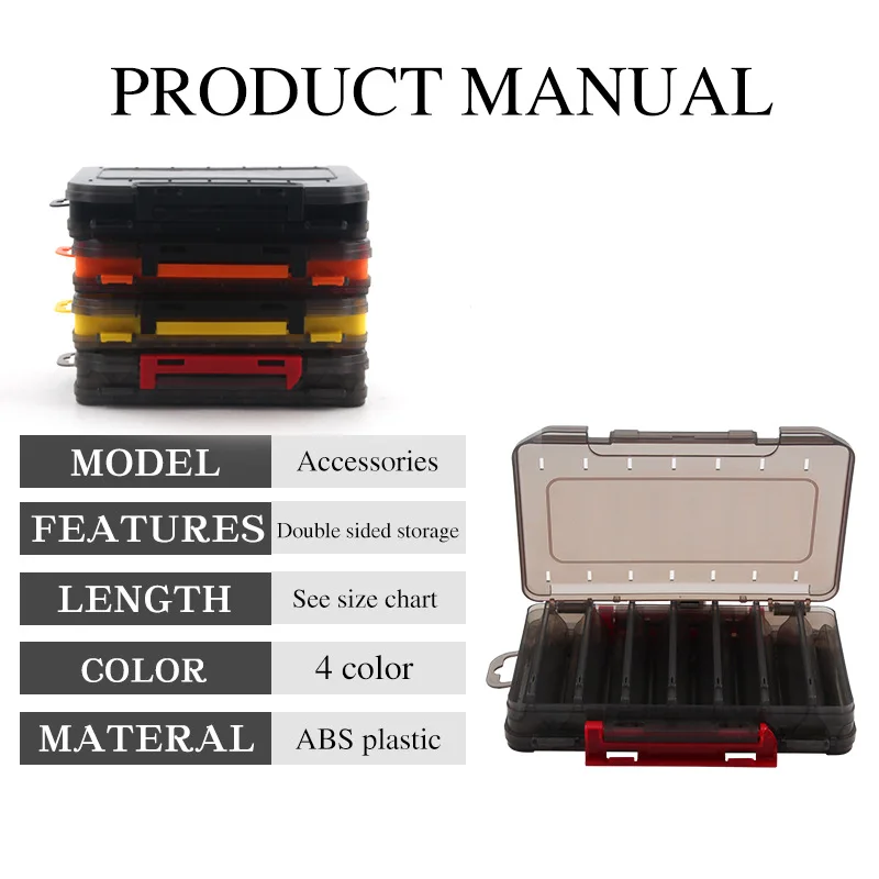 Luya Bait U-shaped double-sided storage box plastic material buckle design 19.3cm186g fishing gear accessory