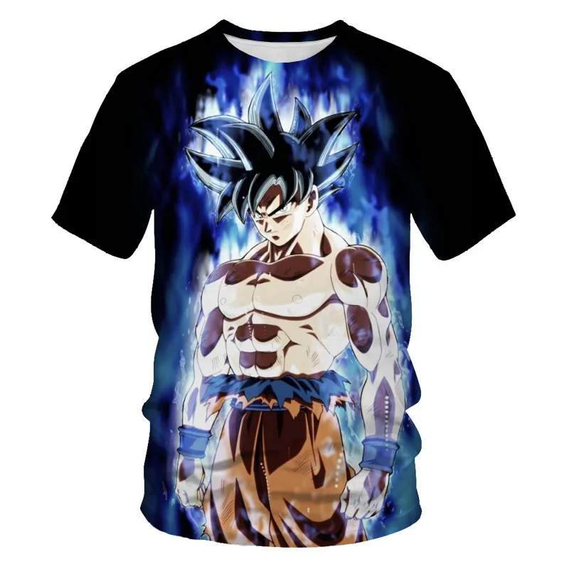 Dragon Z Ball  Cartoon Anime Top for Boys Quick Drying Cotton T-Shirt with O-Neck Collar Casual Summer Short Sleeved Design