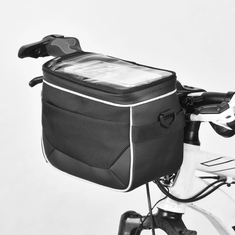 Bike Accessories Bike Phone Holder Bicycle Basket Front Storage Tote Front Tube Bag Pannier Bag Shoulder Messenger