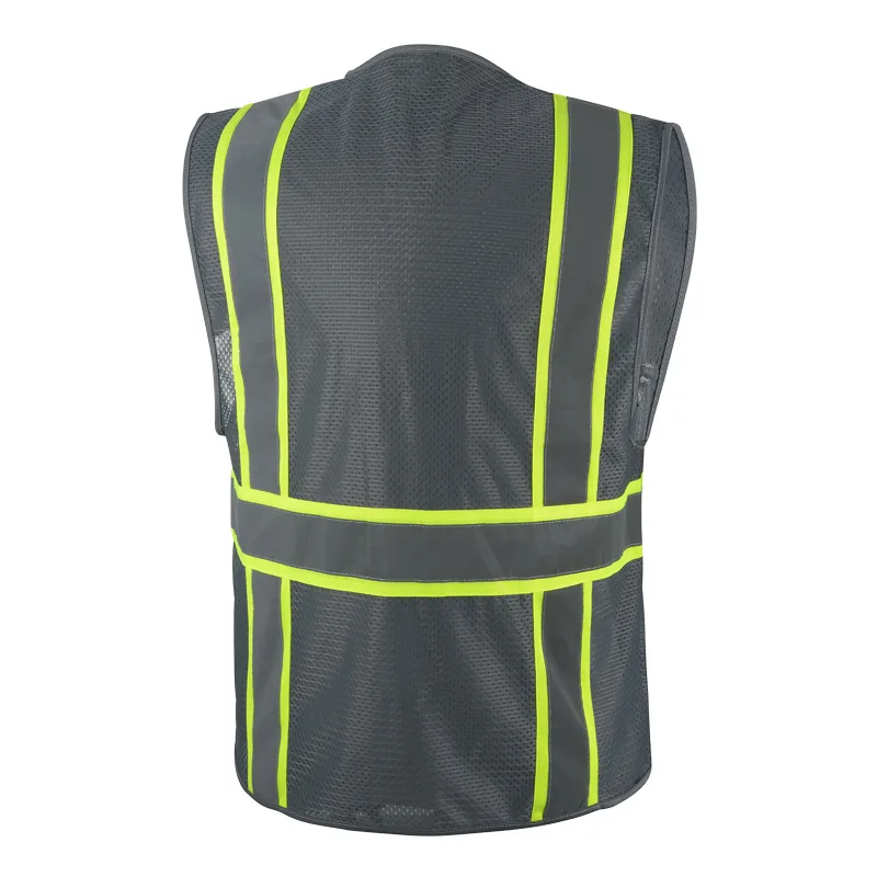 ANSI CE ENISO 20471 Green Reflective Jacket Green Custom Logo Fabric Reflect Strip Safety Vest with Logo