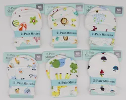 Factory price 24 Pairs Newborn Baby Cotton No Scratch Mittens 0-6 Months Boys Girls infant baby gloves