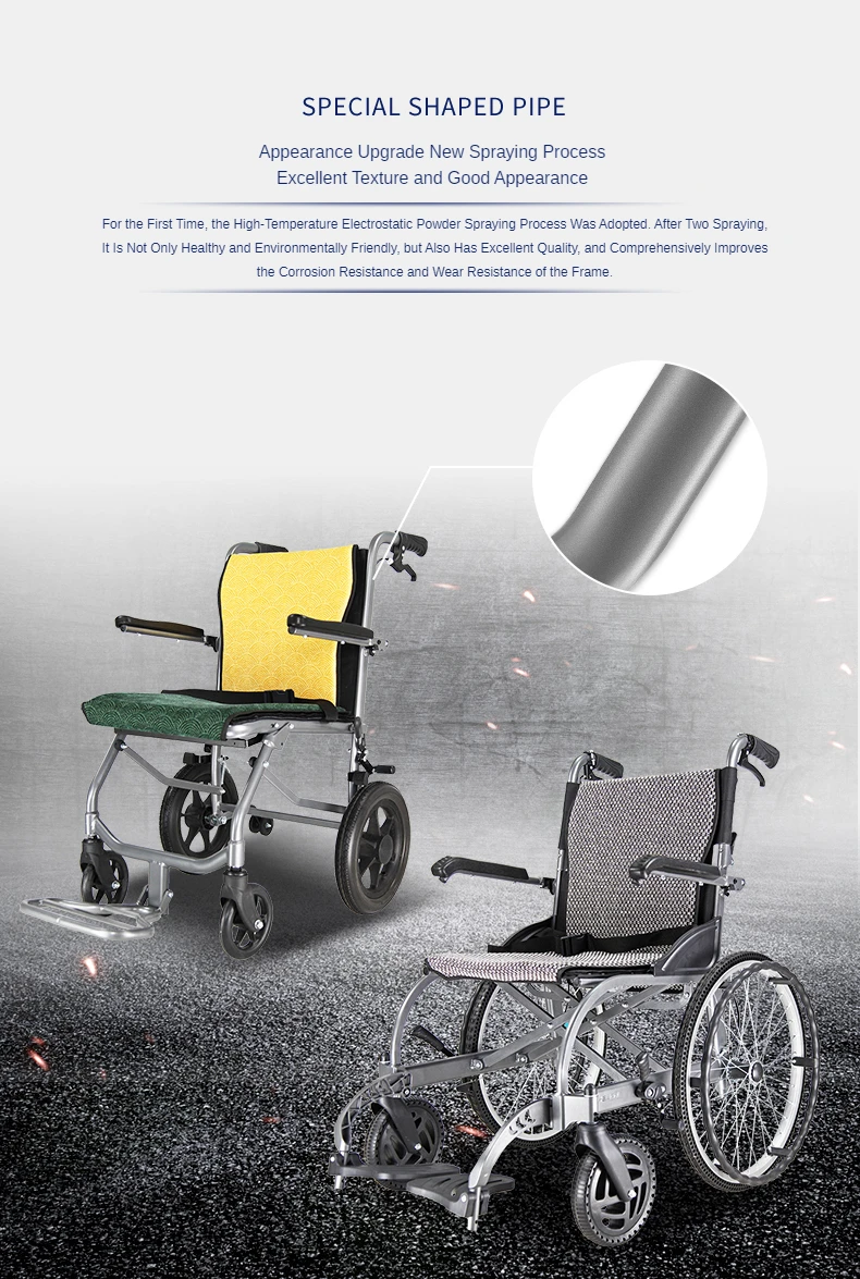 Alloy chrome-plated steel frame lightweight sillas de ruedas reclinables advanced manual wheelchair