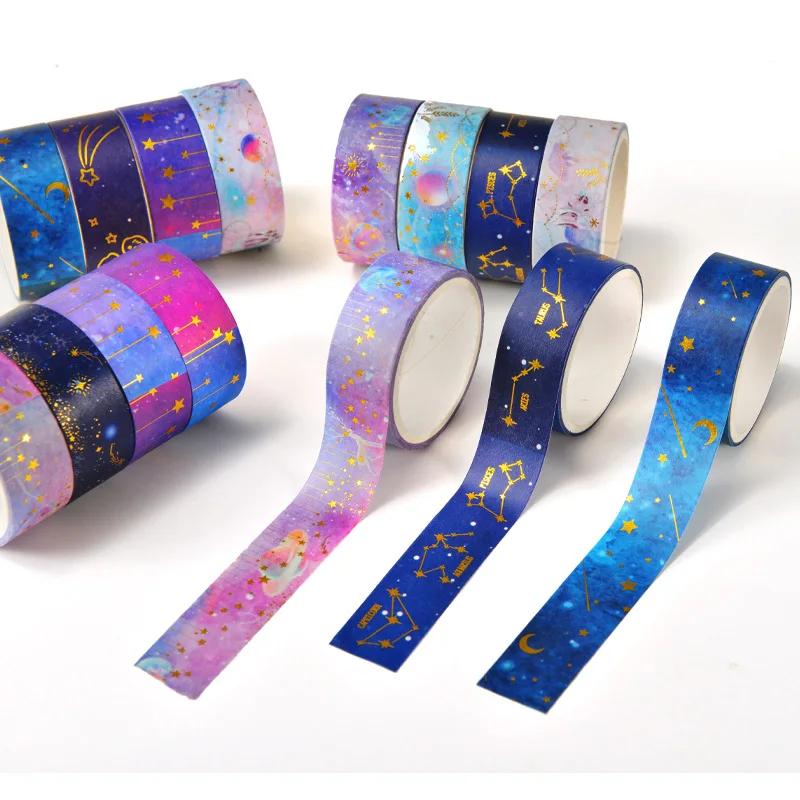 Custom cute washi tape  Gold Foiled Elegant Washi Set with washi tape stickers