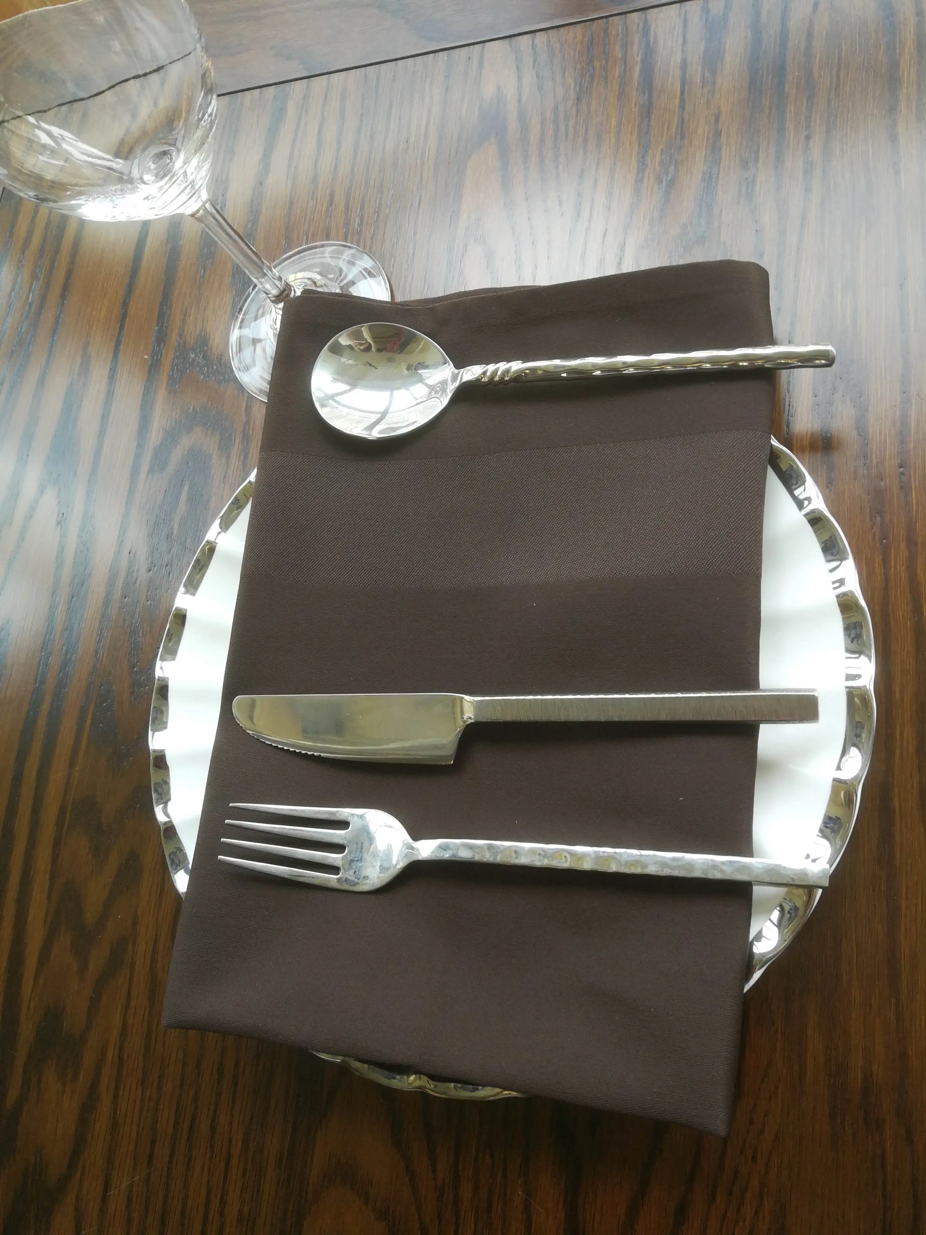 Hotel Cotton Linen Napkin Satin Band Single Design For Airline Wedding 5 Star Hotel