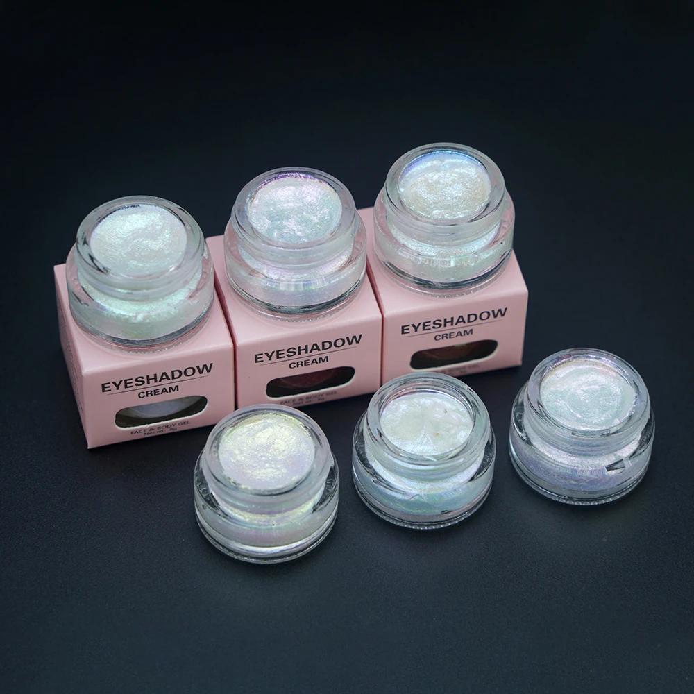 MLM Custom Makeup Jelly Eyeshadow Gel Luminous Cream Bright Highlighter Chromic Rainbow Metallic Shimmer Matte Glitter Eyeshadow