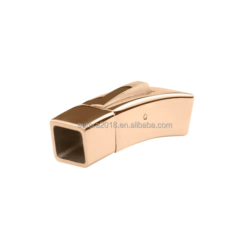 Supplier Wholesale Custom Square Hexagon Leather String Buckle Stainless Steel Wristband Clasp DIY Adornment Fittings Fastener