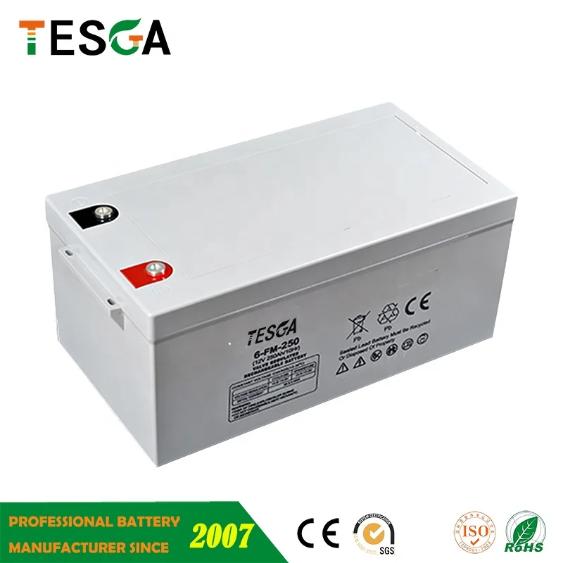 solar battery 12v 250ah for solar street light system with connect cable terminal for solar system