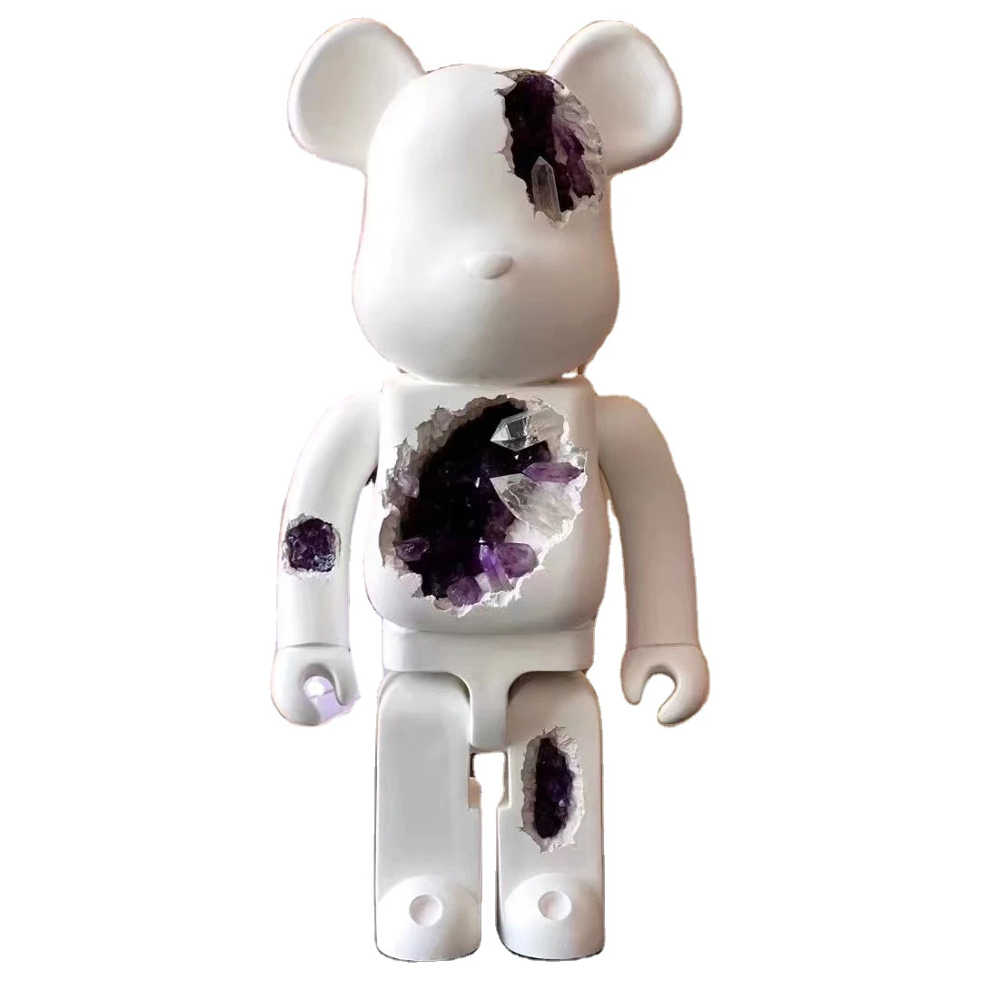 High Quality Building Blocks Bear Modern Pop Art Sculpture Resin Crafts Crystal Bear Bricks 1000%