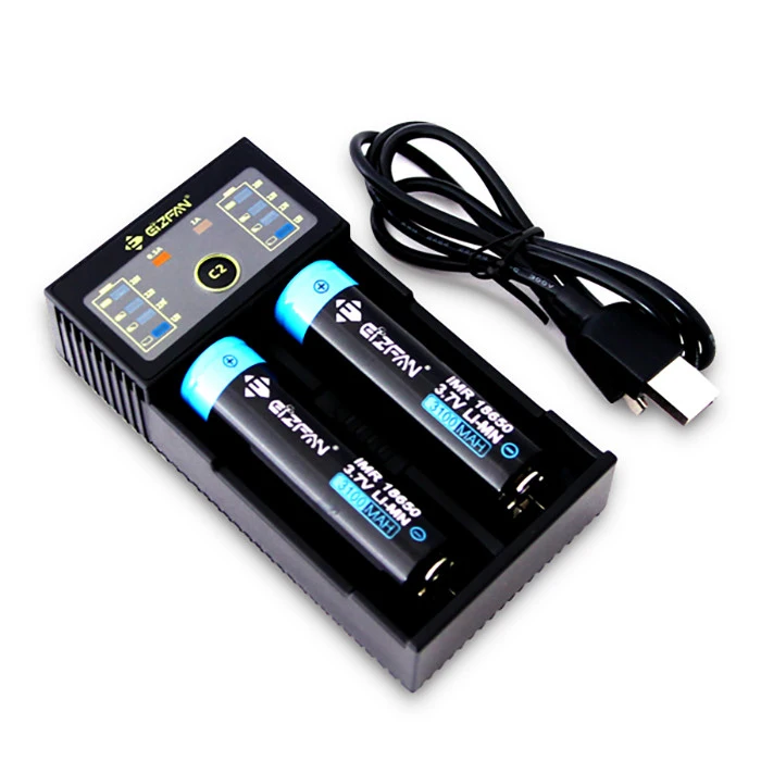 Eizfan C2 vape battery charger 2 slot fast Micro port USB for lithium rechargeable