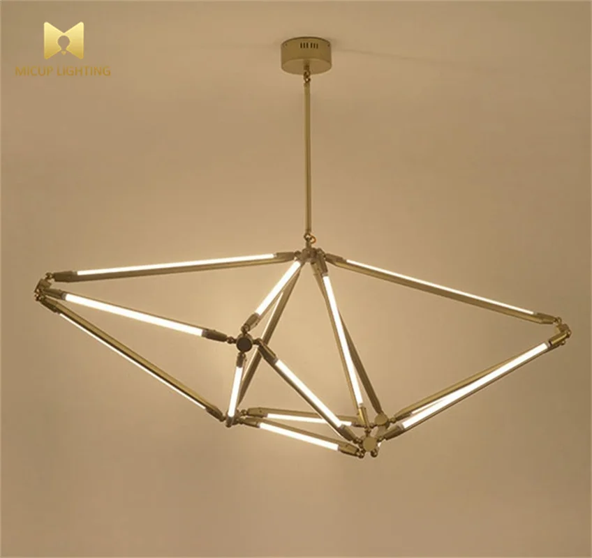 Postmodern Neoclassical Creative Nordic Minimalist Personality Style Lamp Tube Chandelier For Living Room And Dining Room