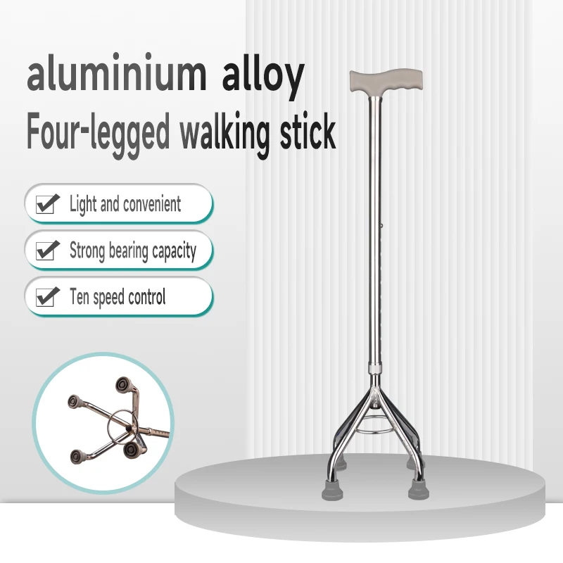 Height Adjustable Medical Walking Stick Three Four Leg Walking Crutches