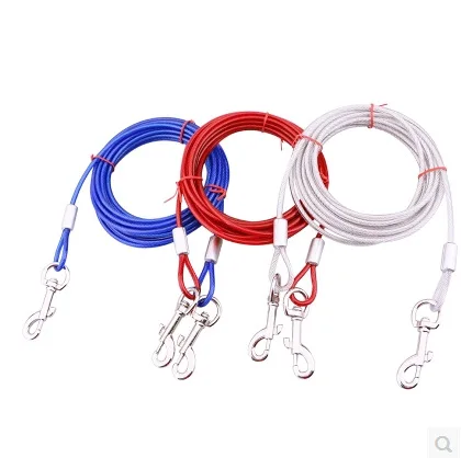 1 tow 2 wire rope waterproof Fixed rope pile nylon double dog harness leash