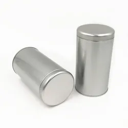 Short Tall Round Cylinder Silver Airtight Metal Container Coffee Bean Tea Canister Empty Tin Cans