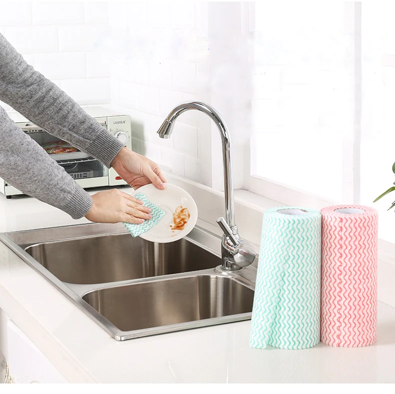 Disposable Spunlace Nonwoven Dry Wipe Roll Kitchen Wipe Cleaning Cloth