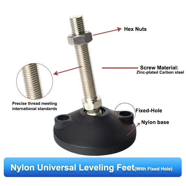 Low MOQ Equipment Leveling Feet Zinc Plated Swivel Adjustable Foot Machine M14 with Nylon Base Dia 100mm Bedroom Furniture