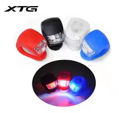 XUNTING Bicycle Front Light Silicone LED Head Front Rear Bike Wheel Light Waterproof Cycling Bike Lamp