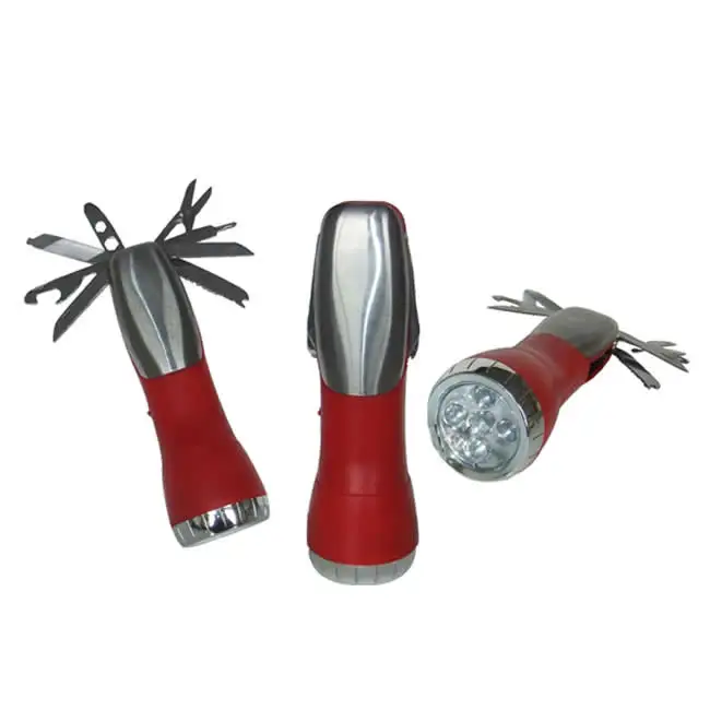 Multi function 9 in 1 knife and bottle openers Outside tools Camping led flashlight torches
