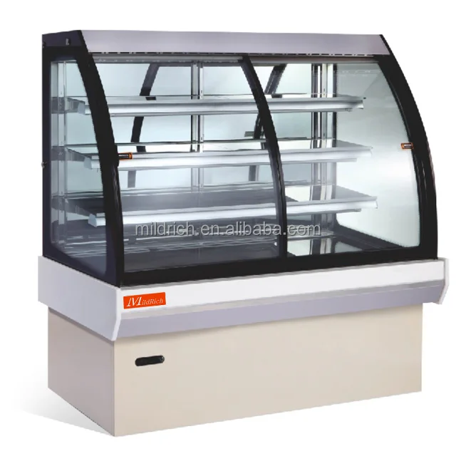Commercial Curved Glass Cake Display Fridge/Pastry Display Chiller Showcase
