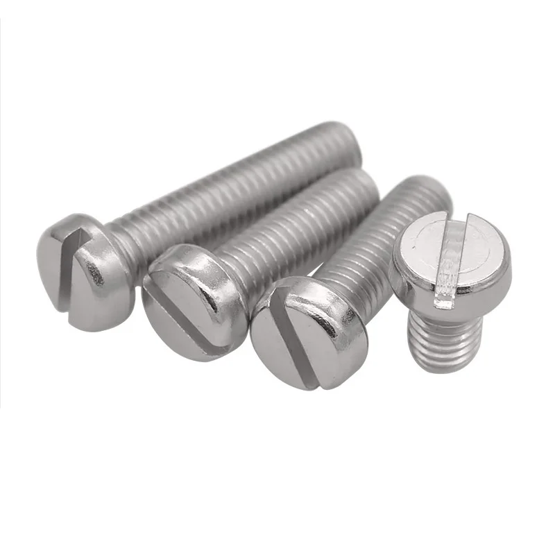Slotted Cheese Cylindrical Screws M 4 x 4 mm DIN 84 Stainless Steel Bolt A4 ISO 1207  Slotted Cylinder Head Screw