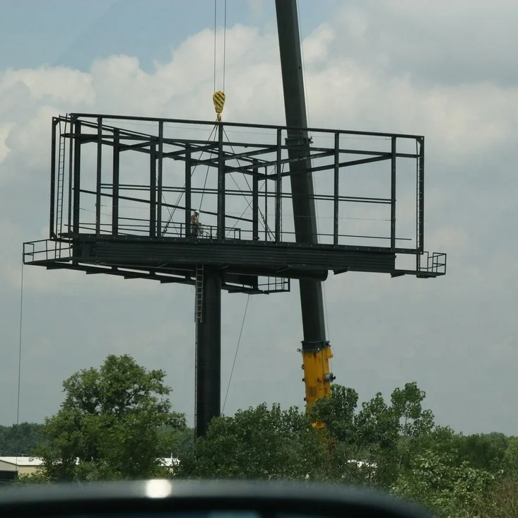 Outdoor steel billboard advertising banner stand structure