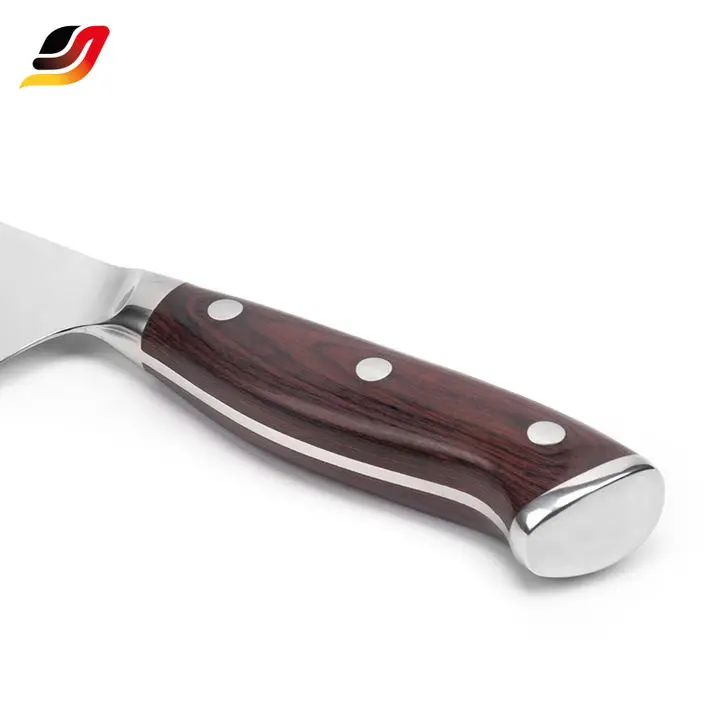 Support OEM/ODM professional kitchen knife 6.75 inch Stainless Steel Pakka Wood Handle master chef knife